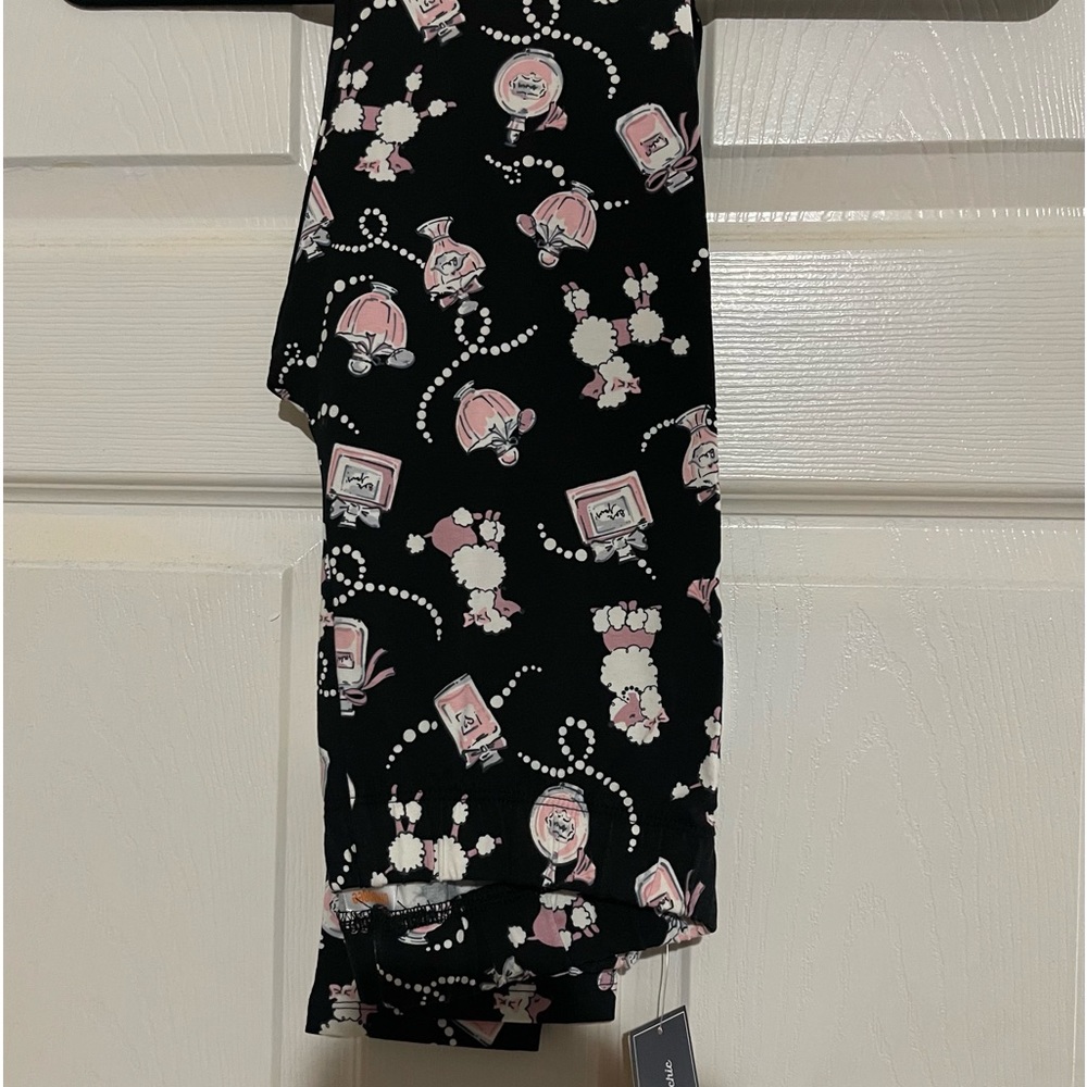 Gymboree black and pink poodle leggings NWT